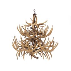 Faux Antler Chandelier. Height 32"; Diameter 34"