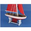 Image 10 : Wooden It Floats 12" - Red with Red Sails Floating Sailboat Model