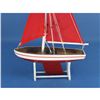 Image 4 : Wooden It Floats 12" - Red with Red Sails Floating Sailboat Model