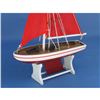 Image 5 : Wooden It Floats 12" - Red with Red Sails Floating Sailboat Model