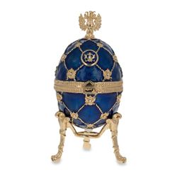 4.8" Russian Coat Of Arms Blue Royal Inspired Russian Egg