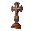 Image 2 : Antique French Hand Carved Walnut Cross Panel & Christ Crucifix