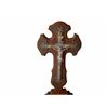 Image 7 : Antique French Hand Carved Walnut Cross Panel & Christ Crucifix