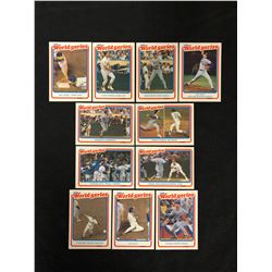 1989 FLEER WORLD SERIES (1988) SUBSET TRADING CARDS (NEAR COMPLETE 11/12)