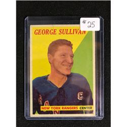 1958-59 Topps New York Rangers Hockey Card #48 George Sullivan