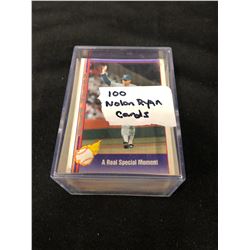 NOLAN RYAN BASEBALL TRADING CARDS LOT (100 CARDS)