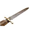 Image 2 : Custom Damascus Steel Stag Horn Hunting Dagger Knife