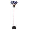 Image 1 : "NATALIE" Tiffany-style 1 Light Iris Torchiere Floor Lamp 14.5" Shade