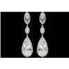 Image 1 : 18k White Gold Plated Cubic Zirconia Cz Drop Dangle Earrings