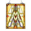 Image 1 : "MENAHEM" Tiffany-style Glass Window Panel 17.5x25