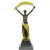 Image 1 : Signed~Chiparus~ Gold Patina Gilt Shawl Dancer Bronze Sculpture Marble