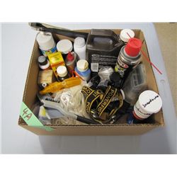 box of miscellaneous gun lubricants etc.