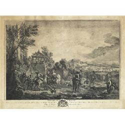 Jacqus Philippe Le Bas after C. Wan Falens, 1707 - 1783, 1683 - 1733, Leaving for Hunt 1742 