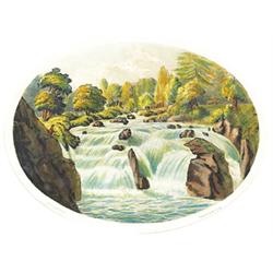 William Green after W.H. Watts, early 19th century, Waterfall with Wanderer