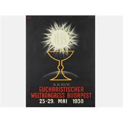 Placard, XXXIV. EUCHARISTICHER WELTKONGRESS BUDAPEST, Designer: Szabó (?) 