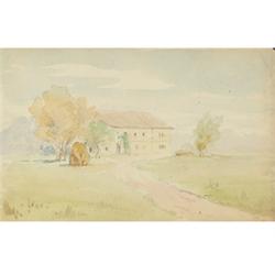 Mészöly, Géza, Sárbogárd, 1844 - Jobbágyi, 1887, Road with House