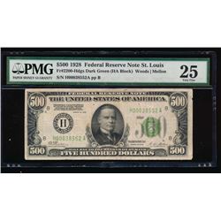 1928 $500 St. Louis Federal Reserve Note PMG 25