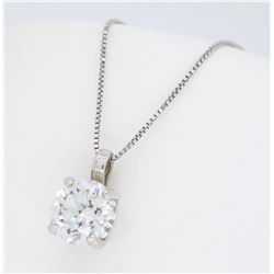 14KT White Gold 1.54ct Diamond Pendant with Chain