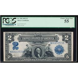 1899 $2 Mini Porthole Silver Certificate PCGS 55