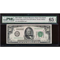 1928A $50 Cleveland Federal Reserve Note PMG 65EPQ