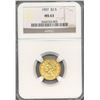 Image 1 : 1907 $2.5 Indian Head Quarter Eagle Gold Coin NGC MS63