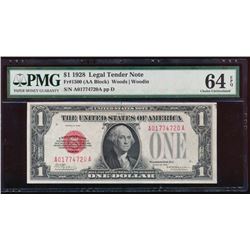 1928 $1 Legal Tender Note PMG 64EPQ