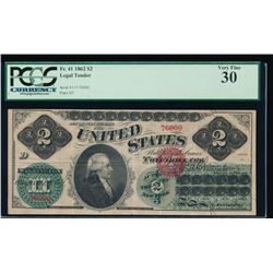 1862 $2 Legal Tender Note PCGS 30