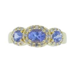 14KT Yellow Gold Tanzanite and Diamond Ring