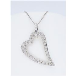 14KT White Gold 0.23ctw Diamond Pendant with Chain