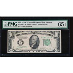 1934C $10 Atlanta Federal Reserve Note PMG 65EPQ