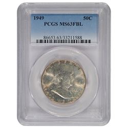 1949 Franklin Half Dollar Coin PCGS MS63FBL