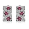 Image 2 : 14KT White Gold 0.78ctw Ruby and Diamond Earrings