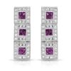 Image 1 : 18KT White Gold 0.56ctw Ruby and Diamond Earrings