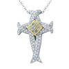 Image 1 : 18KT Two Tone Gold 1.46ctw Diamond Pendant with Chain