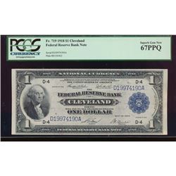 1918 $1 Cleveland Federal Reserve Bank Note PCGS 67PPQ