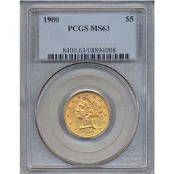 1900 $5 Liberty Head Half Eagle Gold Coin PCGS MS63