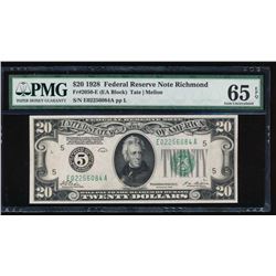 1928 $20 Richmond Federal Reserve Note PMG 65EPQ