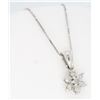 Image 4 : 14KT White Gold 0.25ctw Diamond Pendant with Chain