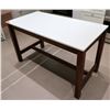 Image 3 : Contemporary Table w/ Hanstone "Aurora Snow" Top 5' x 30" x 3' H