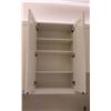 Image 14 : Approx. 11 White Upper Cabinets w/ Melamine Shelving 40" H & 30" H (Width Measurements Listed)