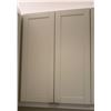 Image 21 : Approx. 11 White Upper Cabinets w/ Melamine Shelving 40" H & 30" H (Width Measurements Listed)