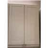 Image 23 : Approx. 11 White Upper Cabinets w/ Melamine Shelving 40" H & 30" H (Width Measurements Listed)