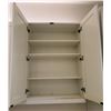 Image 24 : Approx. 11 White Upper Cabinets w/ Melamine Shelving 40" H & 30" H (Width Measurements Listed)