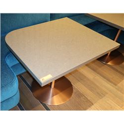 Brown Polished Natural Stone Table w/ Rounded Corner 36" x 30" (no dents or dings)