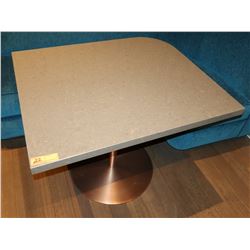 Brown Polished Natural Stone Table w/ Rounded Corner 36" x 30" (no dents or dings)