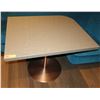 Image 2 : Brown Polished Natural Stone Table w/ Rounded Corner 36" x 30" (no dents or dings)