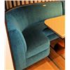 Image 2 : Teal Blue Curved Banquette (Chenille Upholstered), Approx. 6' Overall L, 27.5" Depth
