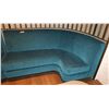 Image 3 : Teal Blue Curved Banquette (Chenille Upholstered), Approx. 6' Overall L, 27.5" Depth