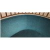 Image 8 : Teal Blue Curved Banquette (Chenille Upholstered), Approx. 6' Overall L, 27.5" Depth