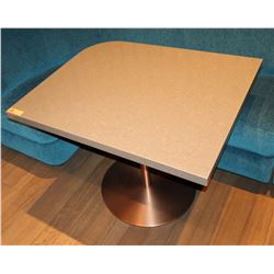 Brown Polished Natural Stone Table w/ Rounded Corner 36" x 30" (no dents or dings)